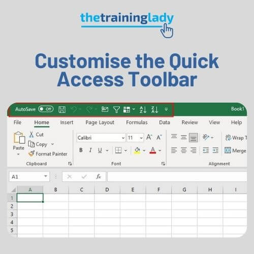 Customise the Quick Access Toolbar | The Training Lady