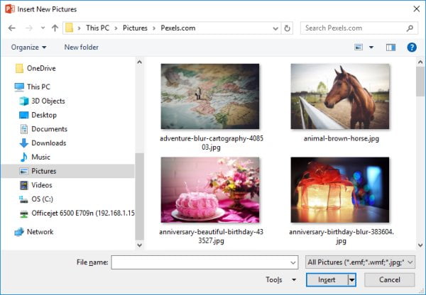 Create a photo album slideshow in PowerPoint