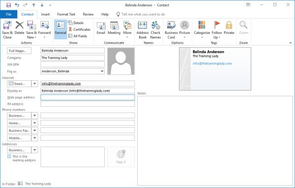 Change a Contacts Display Name in Outlook