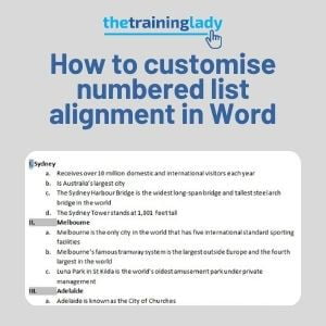 How to customise numbered list alignment in Word