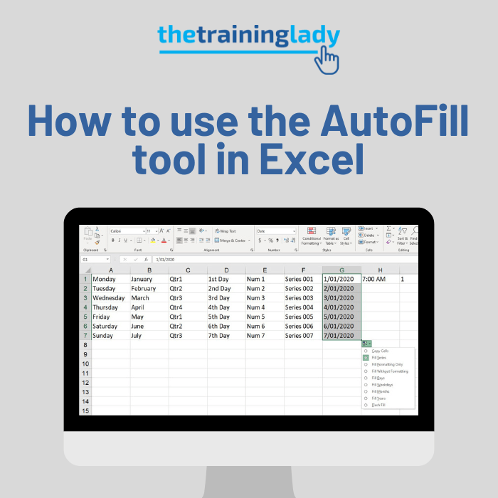 How to use the AutoFill tool in Excel