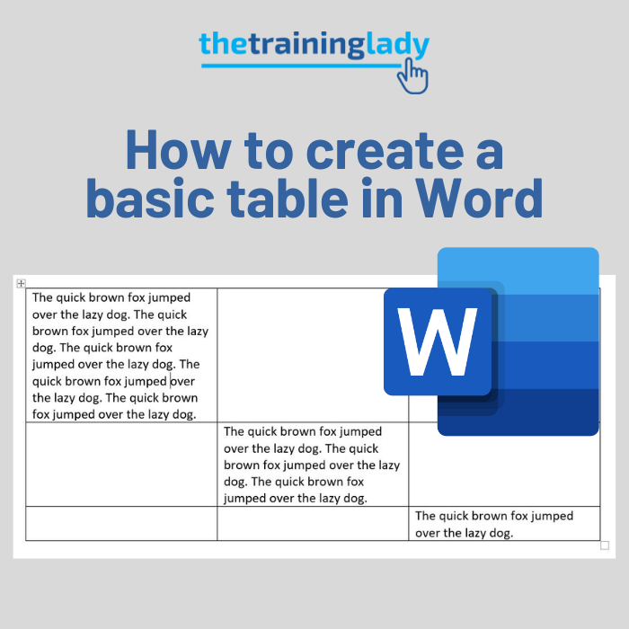 How to create a basic table in Word
