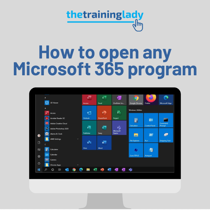 How to open any Microsoft 365 program