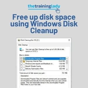 Free up disk space using Windows Disk Cleanup