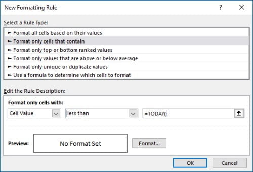 Conditional Format Dates