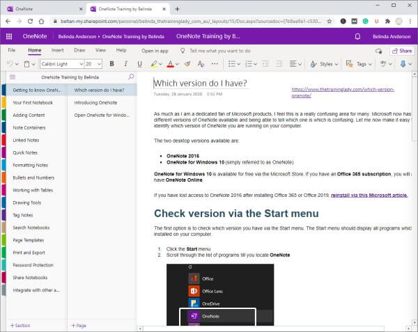 How to access OneNote Online | The Training Lady