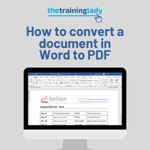 How to convert a document in Word to PDF | The Training Lady