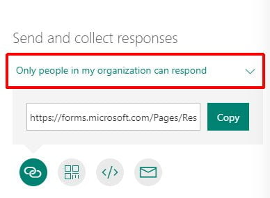 Select Only people in my organisation can respond