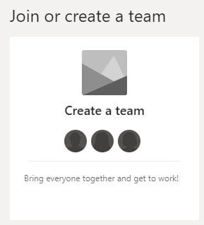 Click create a team
