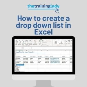 How to create an Excel drop down list | The Training Lady