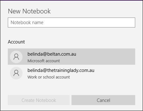 The New Notebook window will appear