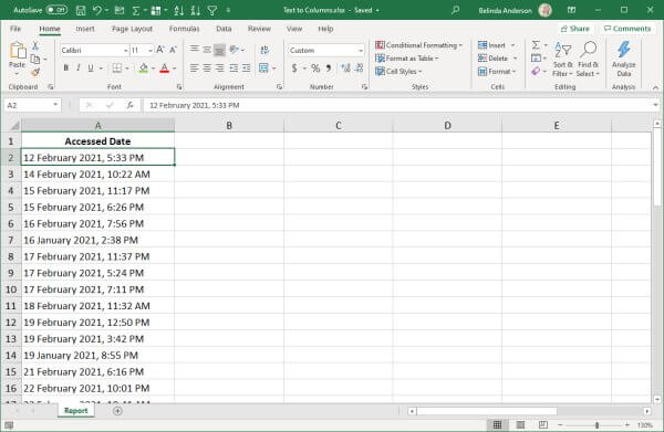 Dates are stored as text in Excel