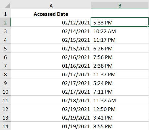 The date and time is now displayed in separate columns