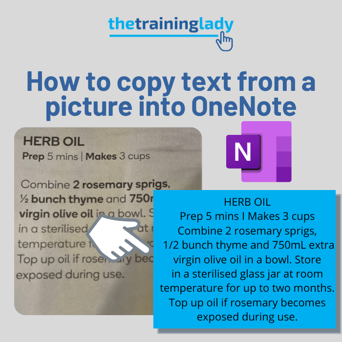 How to copy text from a picture into OneNote