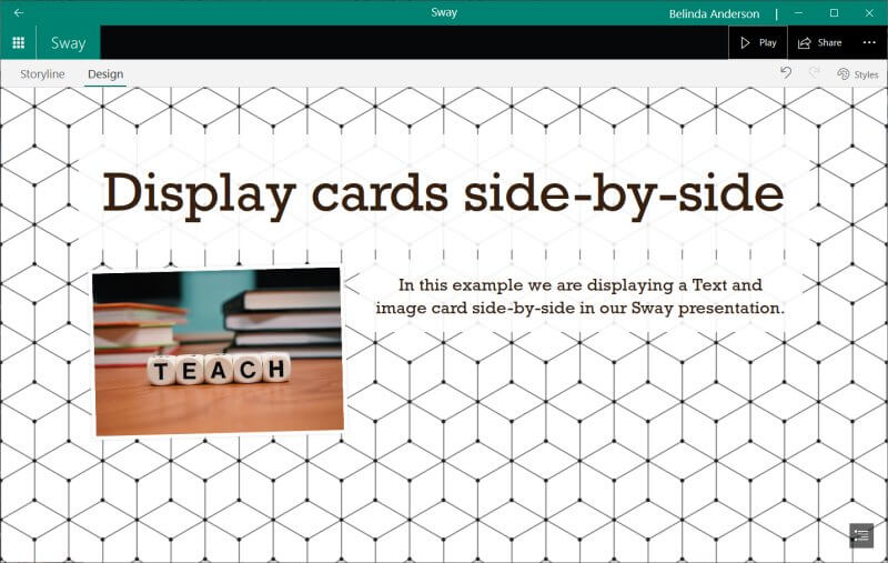 Display cards side by side in Sway.
