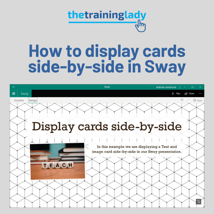 How to display cards side-by-side in Microsoft Sway