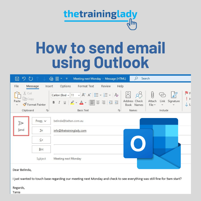 How to send email using Outlook