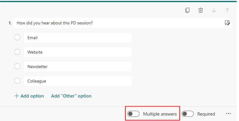 Allow users to select multiple answers.
