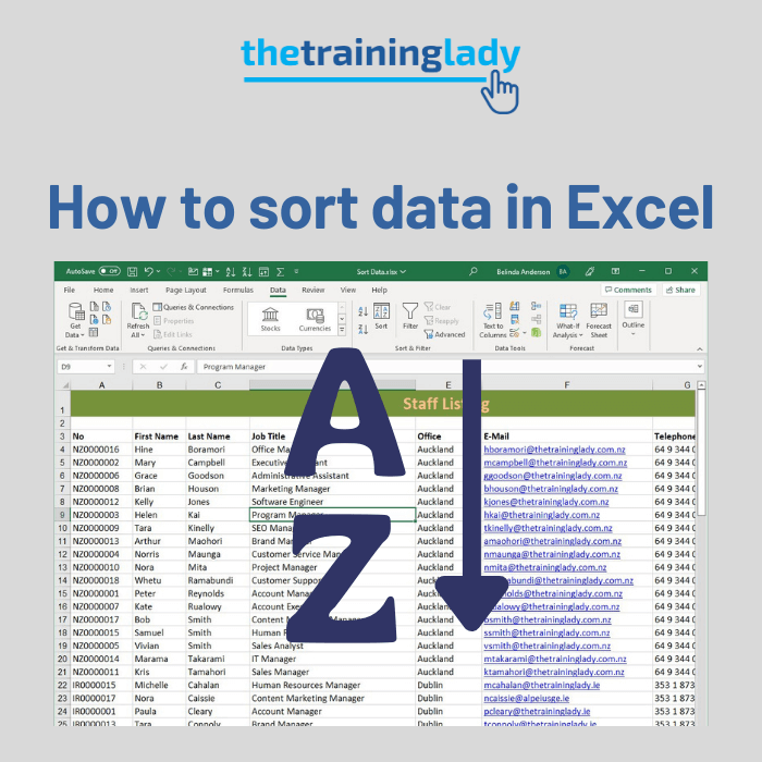 How to sort data in Excel