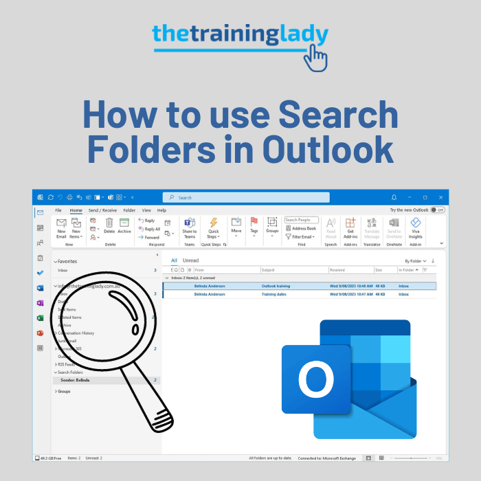 How to use search folders in Outlook