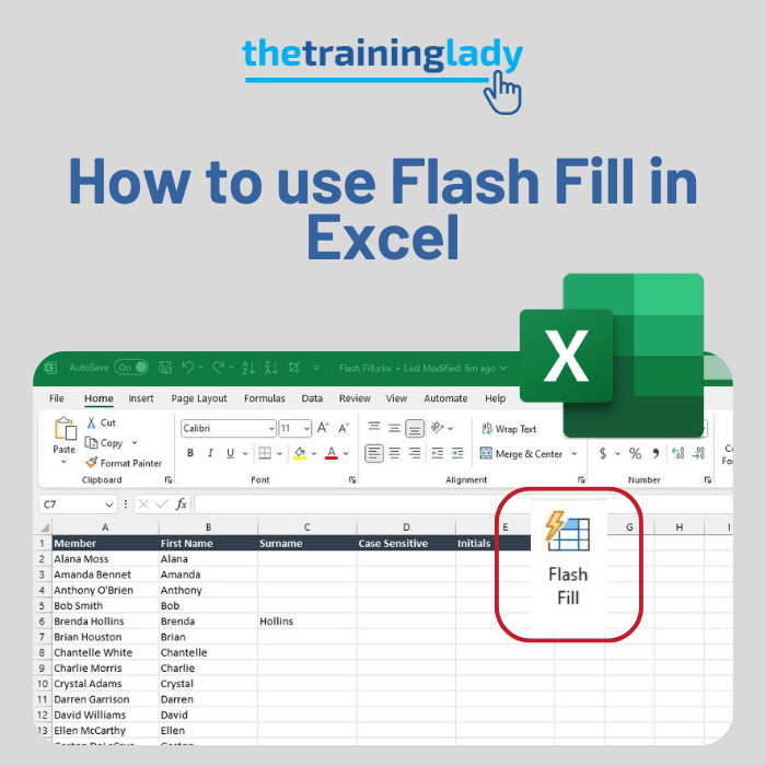 How to use Flash Fill in Excel