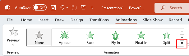 powerpoint presentation animation appear then disappear